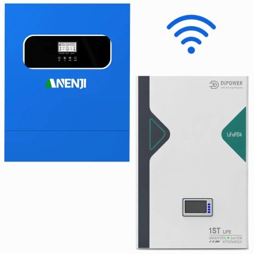 11 кВт LiFePO4 Комплект резервного живлення з Wi-Fi інвертор Anenji 11 кВт + 51,2V/100Ah акумулятор Dipower для квартири, офісу
