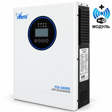 4,0 кВт LiFePO4 Комплект резервного живлення інвертор Anern Wi-Fi + 2 Акумулятори 12V/100Ah CyperOcean для будинку, квартири