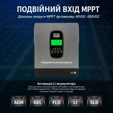 4 кВт*год LiFePO4 Комплект резервного живлення інвертор Datouboss 1 кВт + 12V/314Ah акумулятор CyperOcean