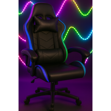 Крісло геймерське ProGame з RGB підсвіткою GX-150 комп'ютерне ігрове