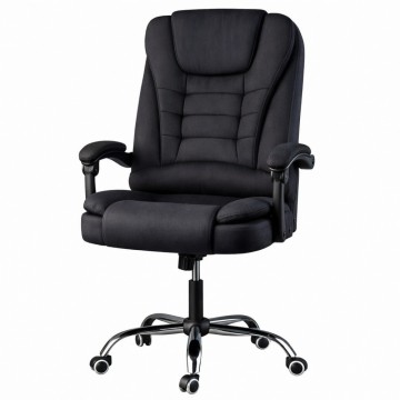 Офісне крісло з тканини до 100 кг BOSS KO22 Чорне комфортне, ергономічне для дому та офісу