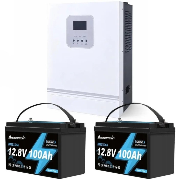 3 кВт LiFePO4 Комплект резервного живлення Інвертор Ameisentech+ 2 акумулятора 12V 100Ah Ameisentech для квартири, будинку 3 кВт LiFePO4 Комплект резервного живлення Інвертор Ameisentech+ 2 акумулятора 12V 100Ah Ameisentech для квартири, будинку