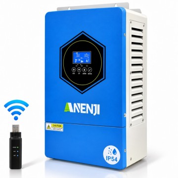 4.2 кВт Інвертор гібридний Anenji WiFi 24 В, з подвійним виходом, MPPT 120 А та захистом IP54