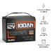 1,28 кВт*год LiFePO4 Комплект резервного живлення Humsienk інвертор 1 кВт + 12V/100Ah акумулятор