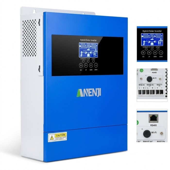 4,2 кВт LiFePO4 Комплект резервного живлення Інвертор Anenji WiFi + 2 акумулятора 12V 100Ah Bluetooth для квартири, будинку 4,2 кВт LiFePO4 Комплект резервного живлення Інвертор Anenji WiFi + 2 акумулятора 12V 100Ah Bluetooth для квартири, будинку