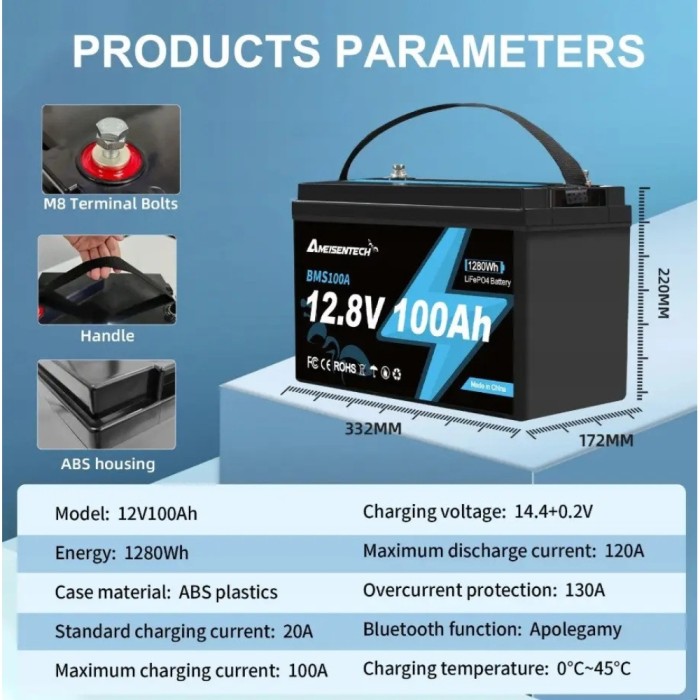 3 кВт LiFePO4 Комплект резервного живлення Інвертор Ameisentech+ 2 акумулятора 12V 100Ah Ameisentech для квартири, будинку 3 кВт LiFePO4 Комплект резервного живлення Інвертор Ameisentech+ 2 акумулятора 12V 100Ah Ameisentech для квартири, будинку