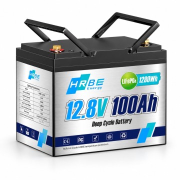 LiFePO4 12V/100Ah Акумулятор HRBEEnergy для резервного живлення будинку, квартири, Вбудована BMS