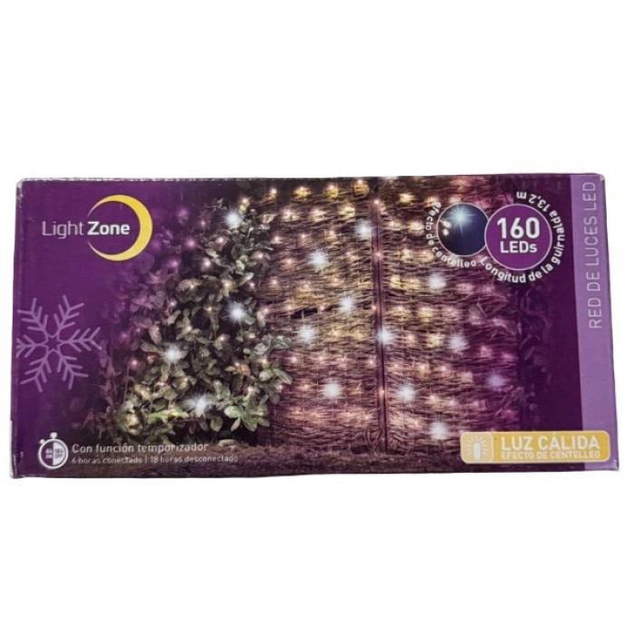 Світлодіодна гірлянда-штора LightZone 160 LED 13.2 м тепле біле світло, таймер, ефект мерехтіння Світлодіодна гірлянда-штора LightZone 160 LED 13.2 м тепле біле світло, таймер, ефект мерехтіння