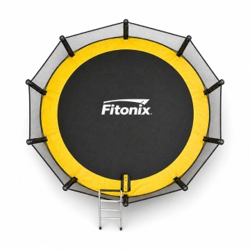 Батут Fitonix 252 см + зовнішня сітка + сходи чорно-жовтий