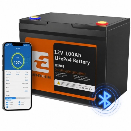 LiFePO4 12V 100Ah Акумулятор Lithtech з Bluetooth 1280Wh, 100A, BMS