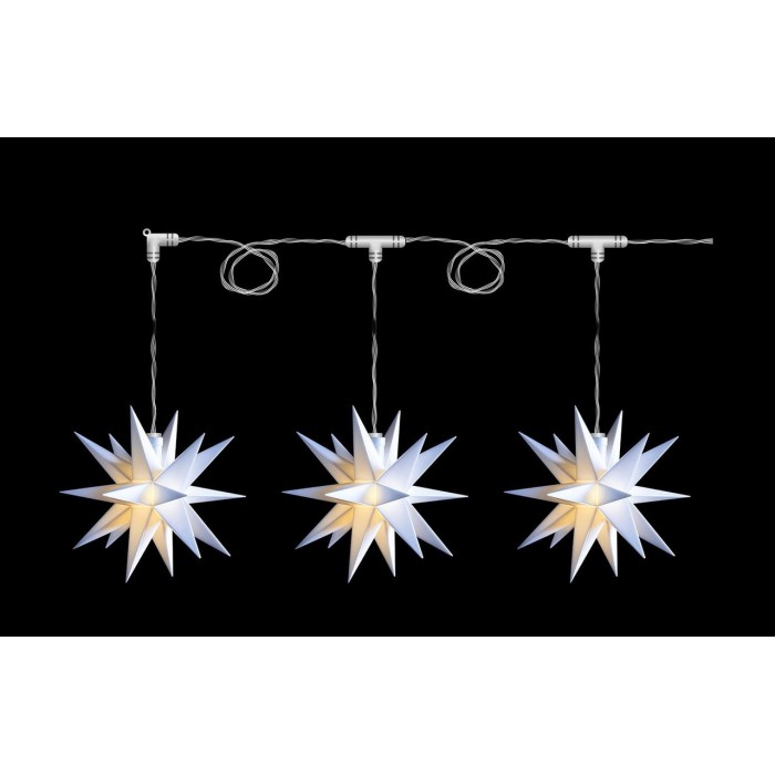 Декоративні LED-зірки з голографічним ефектом 3D LightZone на батарейках (діаметр 34 см) Білі Декоративні LED-зірки з голографічним ефектом 3D LightZone на батарейках (діаметр 34 см) Білі