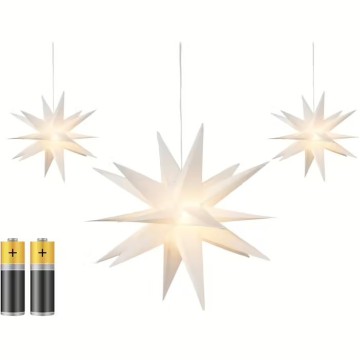 Декоративні LED-зірки з голографічним ефектом 3D LightZone на батарейках (діаметр 34 см) Білі