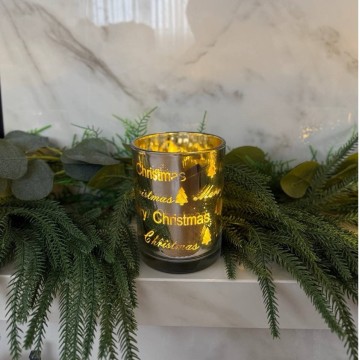 Світлодіодна декорація DynaMax Deco Glas на батарейках з принтом "Merry Christmas"