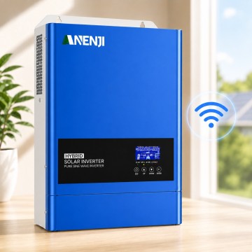 6.2 кВт Інвертор Anenji WiFi з подвійним виходом, Гібридний з низьким рівнем шуму MPPT 120А, 48 В