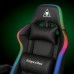 Крісло геймерське ProGame з RGB підсвіткою GX-150, підставка для ніг, комп'ютерне ігрове